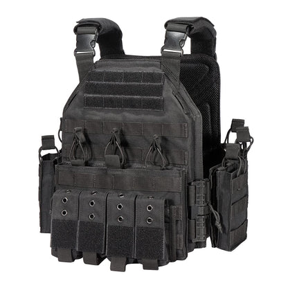 ANSNOW Casque Pare-Balles Militaire Lourd Nij Iiia En Aramide, Gilet Airsoft, Porte-Plaque À Dégagement Rapide, Gilet Tactique Militaire, Avec Lampe de Poche Et Support/C1
