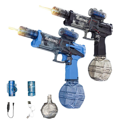 Pistolet à Eau électrique Anti-Fuite, Jouet de Plage pour Adultes, Pistolet à Eau électrique Longue portée avec lumière (Black)