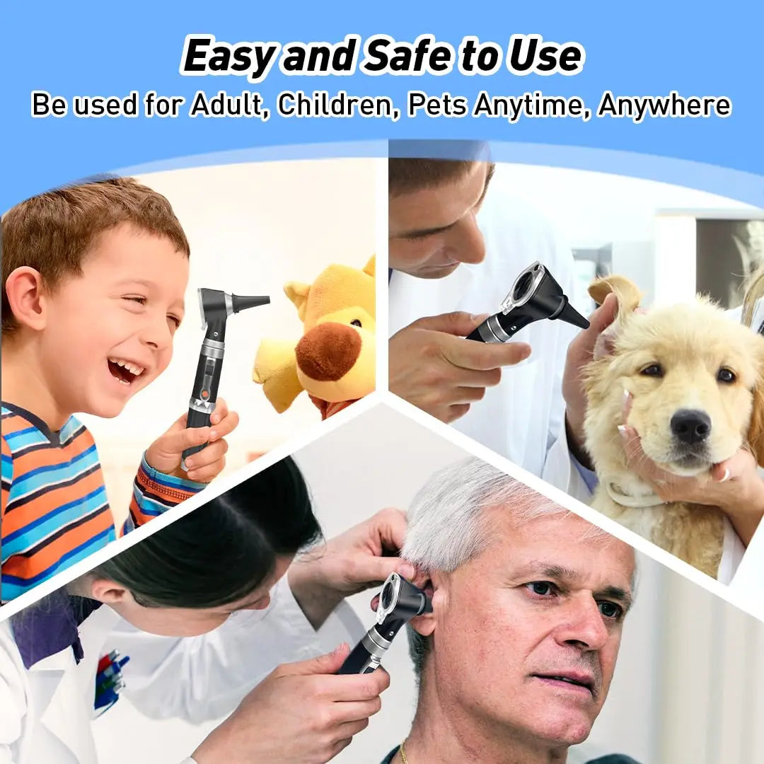 Otoscope - Détecteur d'Infection de l'Oreille avec Lumière et Kit de Vérification pour Oreilles avec Lentille de Grossissement 3X, pour Enfants, Adultes et Animaux BLACKBEARD OUTDOOR INDUSTRIES