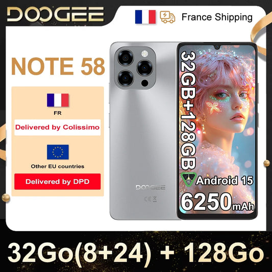 DOOGEE NOTE 58 – Smartphone Android 15 avec grande autonomie et écran 6,75" - BLACKBEARD OUTDOOR INDUSTRIES