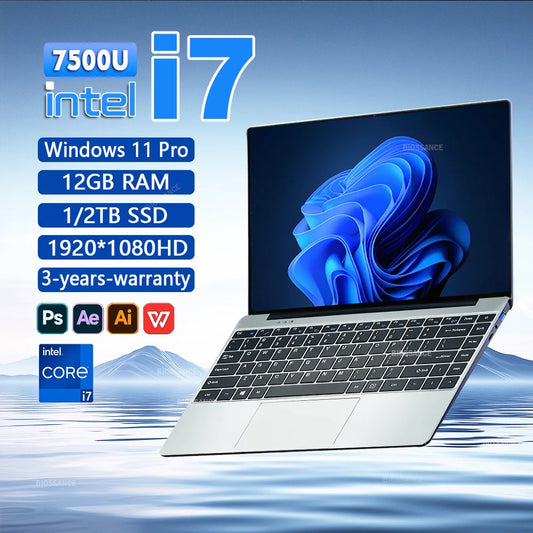 BIOSSANCE 2025 Laptop 14.1" FHD IPS | Intel Core i7-7500U | 12GB RAM DDR4 | 1TB SSD | Windows 11 - BLACKBEARD OUTDOOR INDUSTRIES