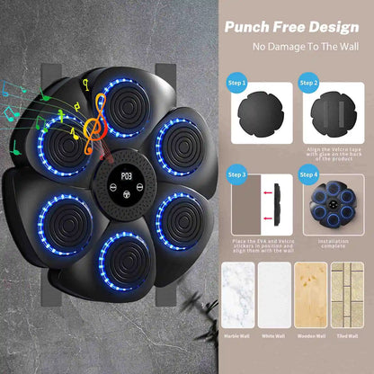 Machine de Boxe Intelligente Bluetooth avec Musique - Entraînement et Décompression - BLACKBEARD OUTDOOR INDUSTRIES