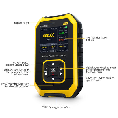FNIRSI GC-01 – Détecteur de Radiation Nucléaire Personnel, Fiable et Rechargeable - BLACKBEARD OUTDOOR INDUSTRIES