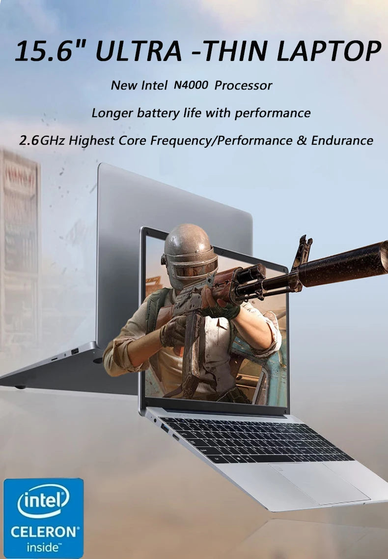 PC Portable DAIDAN 15,6" Windows 11 Pro – Intel Celeron N4000 – 16 Go RAM – 1 To SSD – Déverrouillage par Empreinte Digitale Ma boutique