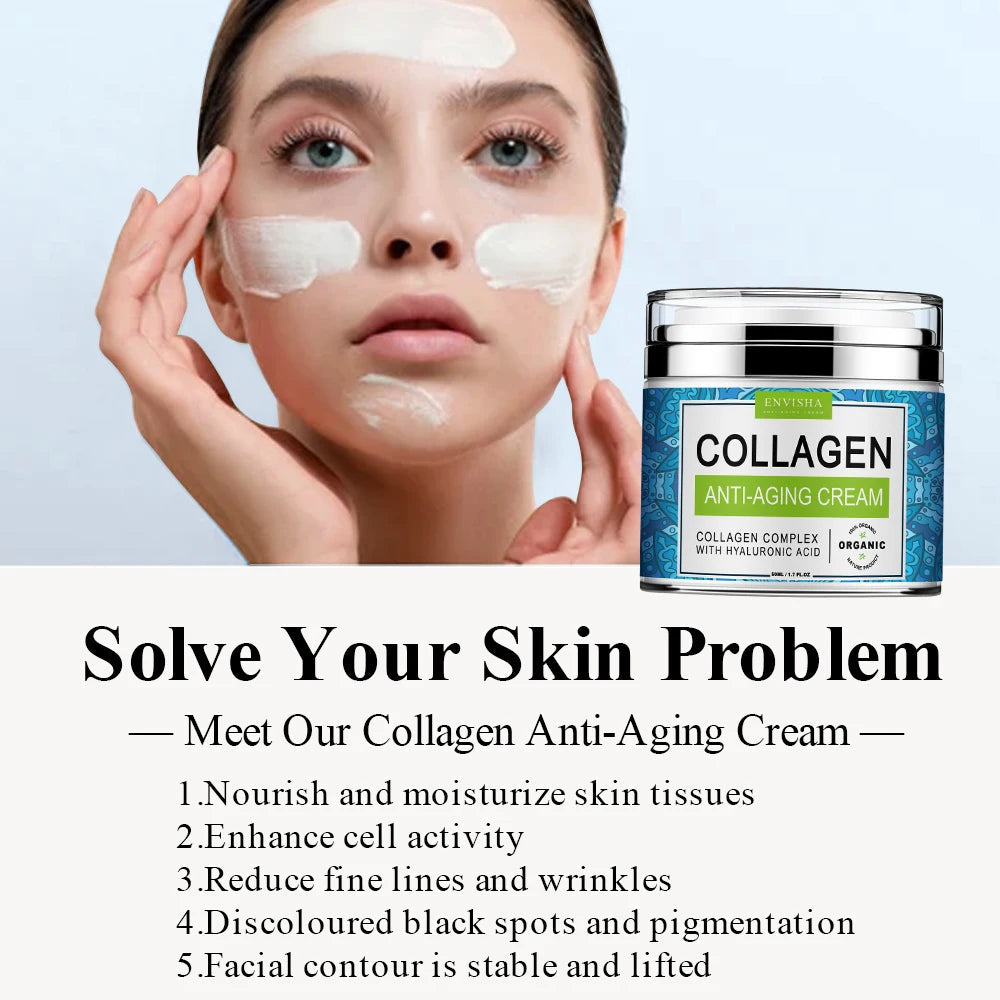 Crème Visage ENVISHA – Collagène & Acide Hyaluronique pour Anti-Âge et Hydratation de la Peau BLACKBEARD OUTDOOR INDUSTRIES