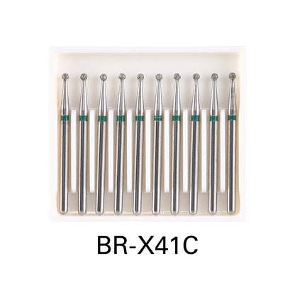 AZDENT 10 pcs Fraises Diamantées Dentaires – Type Boule FG 1,6 mm, 25 mm pour Turbine Haute Vitesse Ma boutique