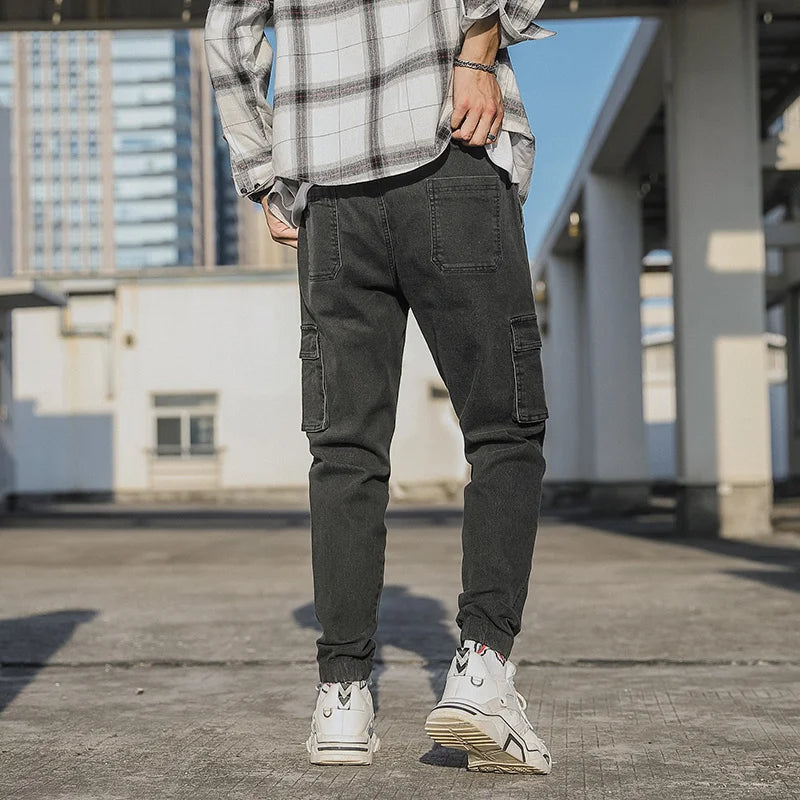 Pantalon Jean Cargo Homme Grande Taille – Style Décontracté Multi-Poches - BLACKBEARD OUTDOOR INDUSTRIES