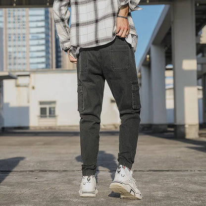 Pantalon Jean Cargo Homme Grande Taille – Style Décontracté Multi-Poches - BLACKBEARD OUTDOOR INDUSTRIES