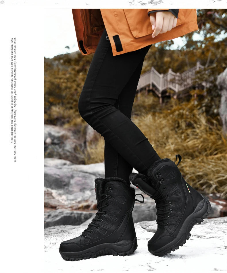Bottes d'Hiver Femme Moipheng - Super Chaleur, Taille Plus, Chaussures à Plateforme, Bottes Moto à mi-mollet avec Doublure en Fourrure - Zapatos Para Mujer - BLACKBEARD OUTDOOR INDUSTRIES