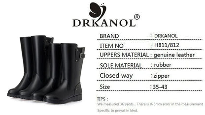 Bottes Femme DRKANOL en Cuir Véritable – Doublure Laine Naturelle – Bottes Chaudes d’Hiver | Tailles 34 à 45 - BLACKBEARD OUTDOOR INDUSTRIES