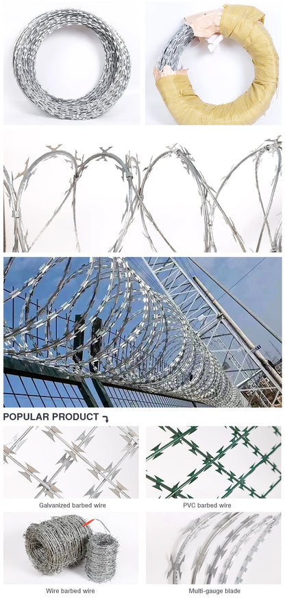 Barbelé Lames Rasoir Hélicoïdal Anti-Intrusion – 10 Mètres - BLACKBEARD OUTDOOR INDUSTRIES