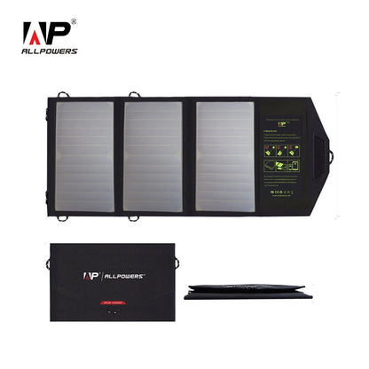 ALLPOWERS Chargeur Solaire Pliable 21W avec Batterie 10000mAh – USB-C / USB-A / Type-C – Étanche & Ultra-Efficace - BLACKBEARD OUTDOOR INDUSTRIES