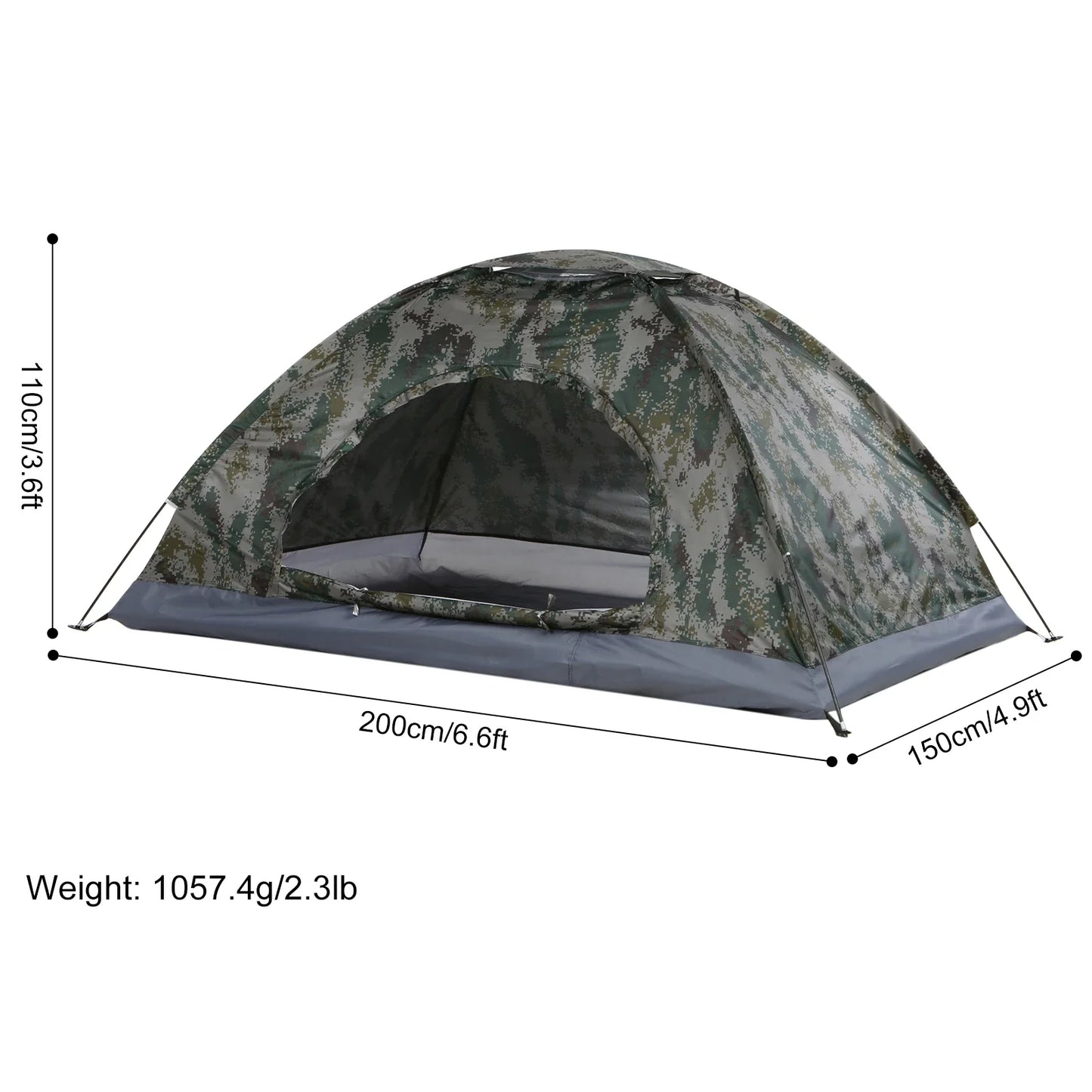 TOMSHOO Tente Ultralégère 1 à 2 Personnes | Camping, Randonnée, Plage, Pêche | Anti-UV, Étanche, Facile à Monter - BLACKBEARD OUTDOOR INDUSTRIES