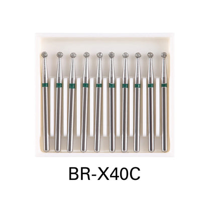 AZDENT 10 pcs Fraises Diamantées Dentaires – Type Boule FG 1,6 mm, 25 mm pour Turbine Haute Vitesse Ma boutique