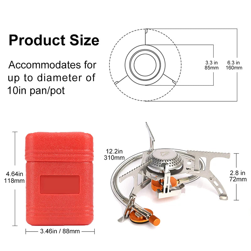 Widesea Réchaud à Gaz Portable pour Camping et Randonnée - BLACKBEARD OUTDOOR INDUSTRIES