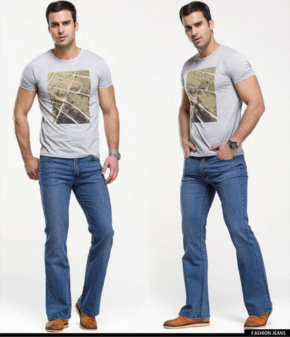 Jean Homme Bootcut Légèrement Évasé Slim Fit – Pantalon en Denim Stretch Classique, Bleu ou Noir, Tendance Designer BLACKBEARD OUTDOOR INDUSTRIES
