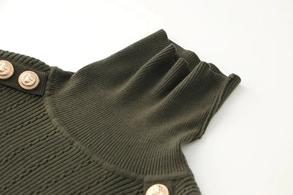 Pull en Laine Mélangée à Col Roulé Femme - Vert Armée, Épaules Padding, Casual, Tricoté pour l'Hiver BLACKBEARD OUTDOOR INDUSTRIES