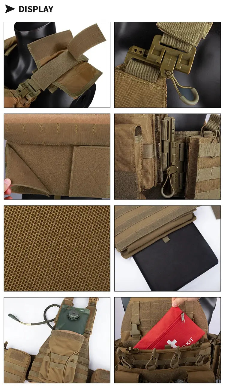 YAKEDA Porte-Plaque VT-8832 - dégagement rapide avec système MOLLE et pochettes utilitaires Ma boutique