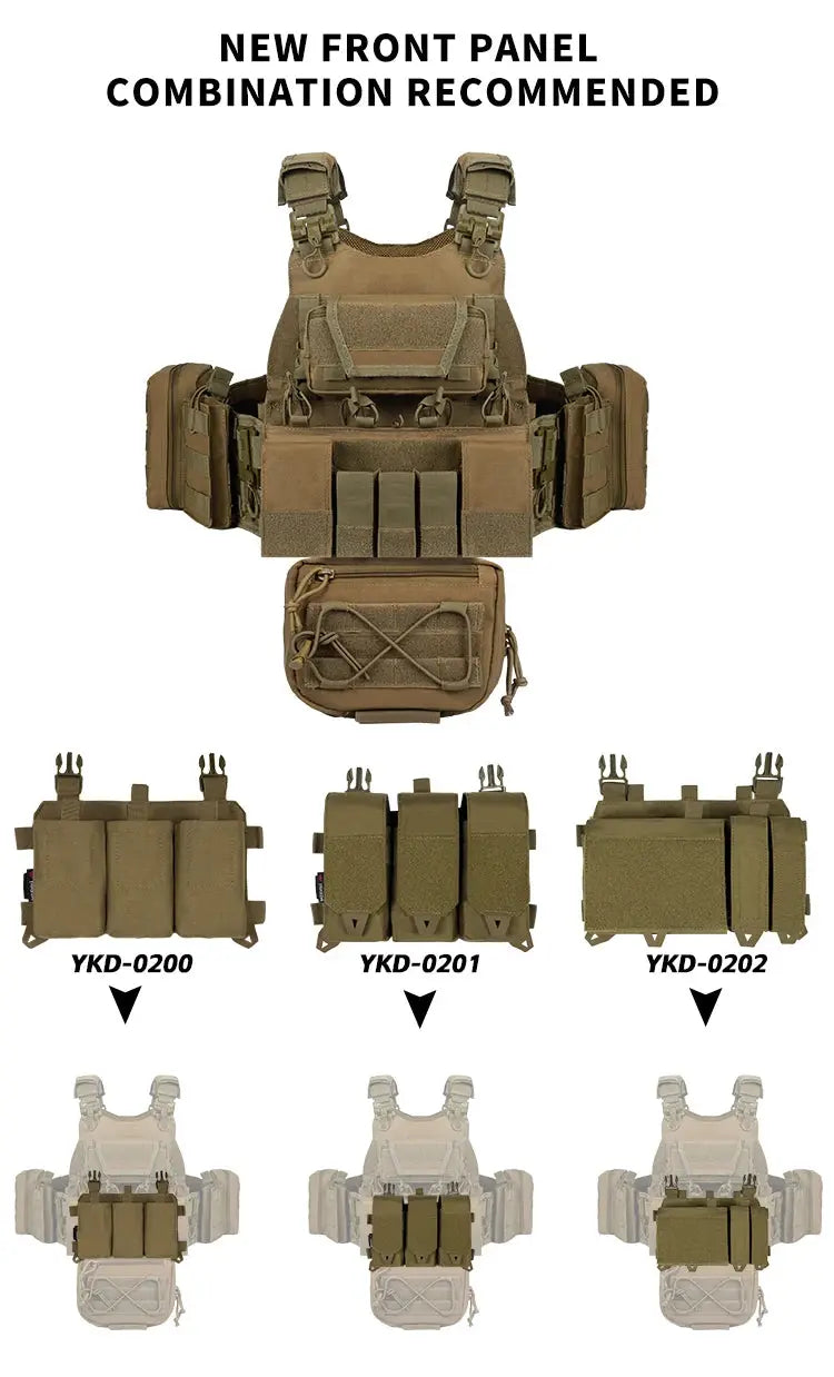 YAKEDA Porte-Plaque VT-8832 - dégagement rapide avec système MOLLE et pochettes utilitaires Ma boutique