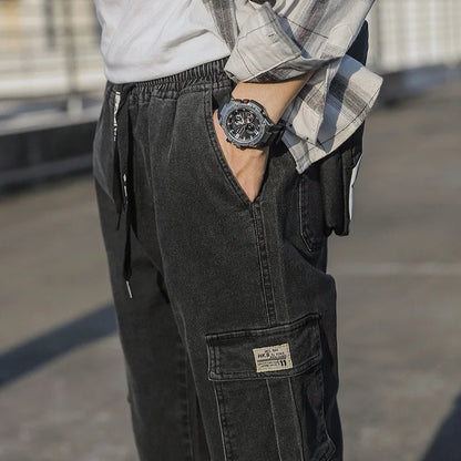 Pantalon Jean Cargo Homme Grande Taille – Style Décontracté Multi-Poches - BLACKBEARD OUTDOOR INDUSTRIES