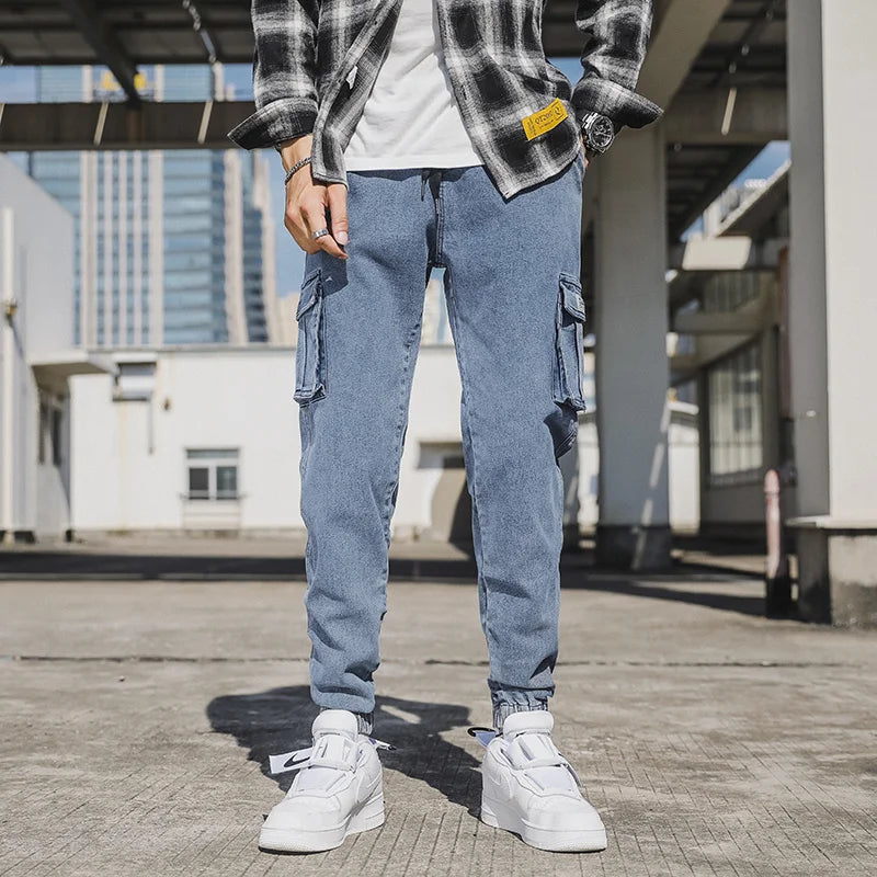 Pantalon Jean Cargo Homme Grande Taille – Style Décontracté Multi-Poches - BLACKBEARD OUTDOOR INDUSTRIES