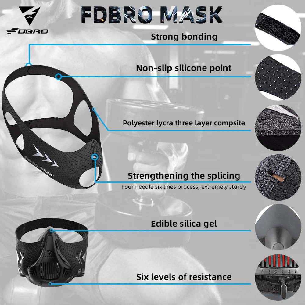 Masque d’Entraînement Sportif – Édition Élévation | Course, Fitness, Cyclisme – Style Noir 2.0 - BLACKBEARD OUTDOOR INDUSTRIES