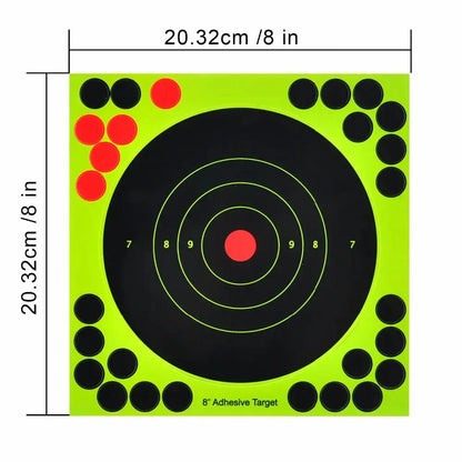 Pastilles Cibles Rondes Autocollantes – 25/50 pcs, 8 pouces (20,32 cm) – Stickers pour Tir et Chasse Ma boutique