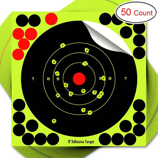 Pastilles Cibles Rondes Autocollantes – 25/50 pcs, 8 pouces (20,32 cm) – Stickers pour Tir et Chasse Ma boutique