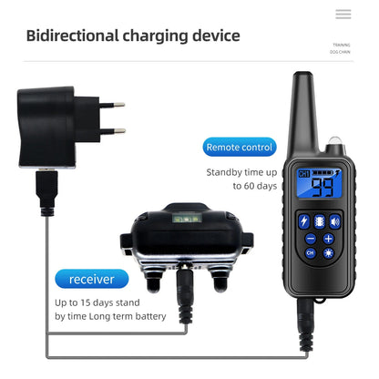 Collier d’Éducation Électrique pour Chien – Étanche, Rechargeable, Télécommande 800m | Anti-Aboiement & Dressage (Choc / Vibration / Son) Ma boutique