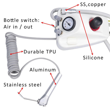 Unité Portable de Turbine Dentaire – Compatible Compresseur d’Air | 3 Voies | 2/4 Trous | Blanchiment des Dents & Soins Dentaires Ma boutique