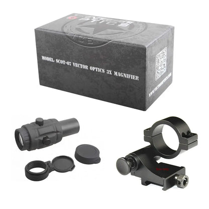 Vector Optics Magnifier 3x, 4x, 5x avec Monture à Pivot – Amplificateur de Précision pour Viseur Point Rouge (Compatible avec Maverick Scrapper) - BLACKBEARD OUTDOOR INDUSTRIES
