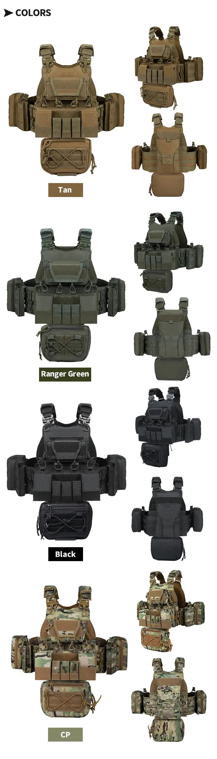 YAKEDA Porte-Plaque VT-8832 - dégagement rapide avec système MOLLE et pochettes utilitaires Ma boutique