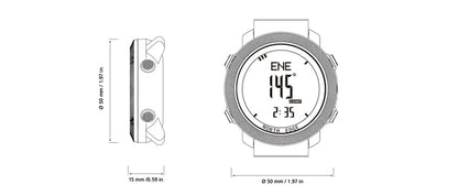 NORTH EDGE APACHE 3 Montre Digitale Sportive pour Homme - Altimètre, Baromètre, Boussole, Thermomètre, Résistante à l'Eau 50m BLACKBEARD OUTDOOR INDUSTRIES