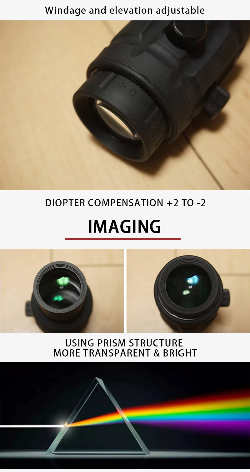 Vector Optics Magnifier 3x, 4x, 5x avec Monture à Pivot – Amplificateur de Précision pour Viseur Point Rouge (Compatible avec Maverick Scrapper) - BLACKBEARD OUTDOOR INDUSTRIES