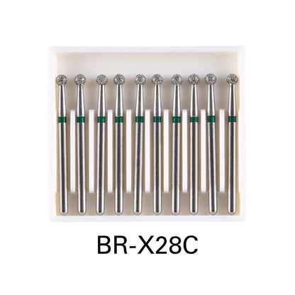 AZDENT 10 pcs Fraises Diamantées Dentaires – Type Boule FG 1,6 mm, 25 mm pour Turbine Haute Vitesse Ma boutique