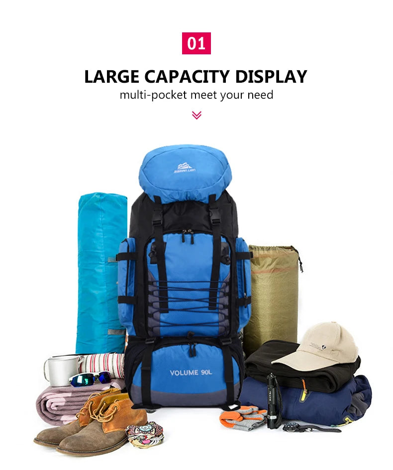 Sac à Dos de Randonnée 90L – Grand Format Résistant & Multifonction - BLACKBEARD OUTDOOR INDUSTRIES