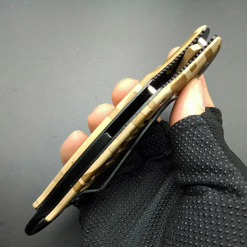 Karambits Tactical Knife OEM EDC Claw Corrosion Pattern 440C Blade Desert Handle Pocket Knifes Survival Tool Outdoor Gift BLACKBEARD OUTDOOR INDUSTRIES