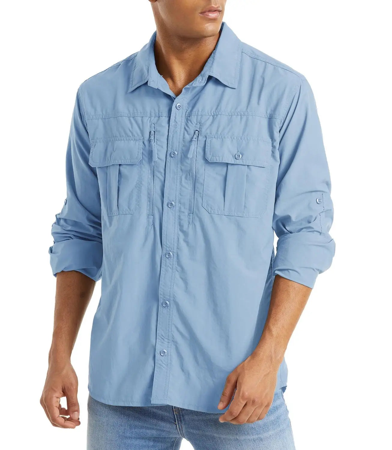 Chemise Homme TACVASEN | Manches Longues | Séchage Rapide | Protection UV | Poches Zippées | Randonnée & Travail Extérieur - BLACKBEARD OUTDOOR INDUSTRIES