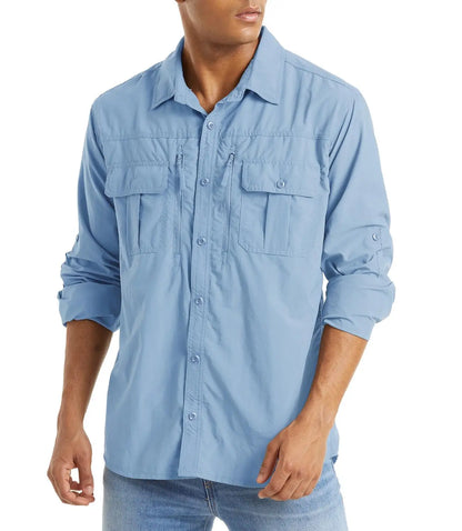 Chemise Homme TACVASEN | Manches Longues | Séchage Rapide | Protection UV | Poches Zippées | Randonnée & Travail Extérieur - BLACKBEARD OUTDOOR INDUSTRIES