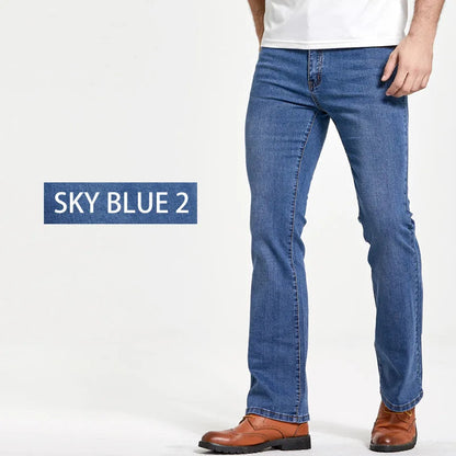 Jean Homme Bootcut Légèrement Évasé Slim Fit – Pantalon en Denim Stretch Classique, Bleu ou Noir, Tendance Designer BLACKBEARD OUTDOOR INDUSTRIES