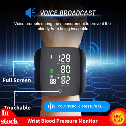 Smart Touch Écran LCD Tactile Rechargeable avec Voix – Moniteur de Tension Artérielle au Poignet Ma boutique