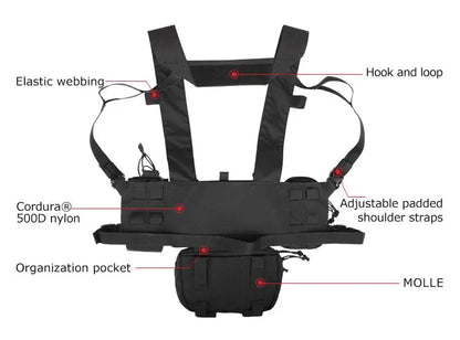YAKEDA – Chest Rig Tactique Modulaire | Gilet Mini-Rig Léger avec Système de Dégagement Rapide Ma boutique