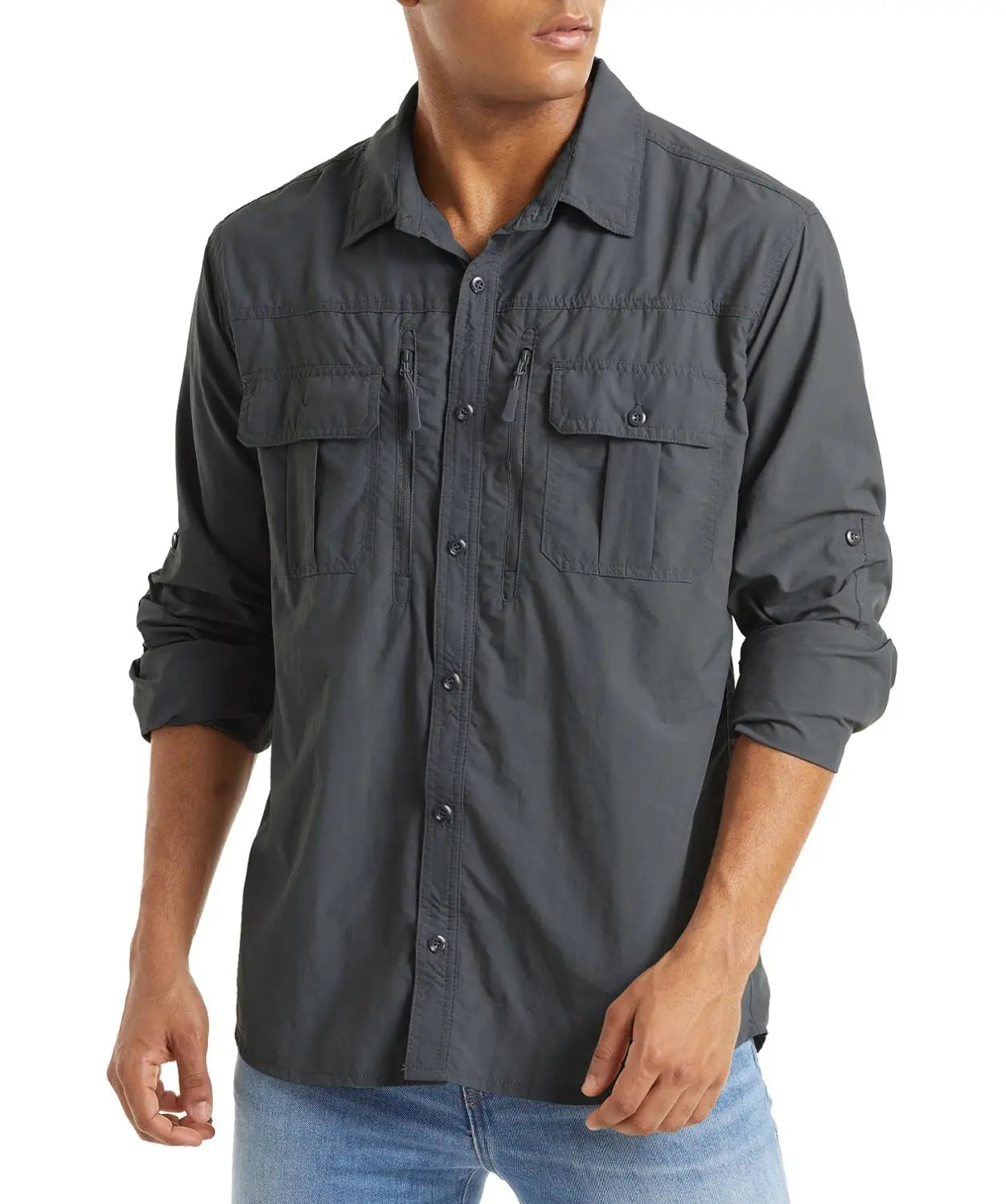 Chemise Homme TACVASEN | Manches Longues | Séchage Rapide | Protection UV | Poches Zippées | Randonnée & Travail Extérieur - BLACKBEARD OUTDOOR INDUSTRIES
