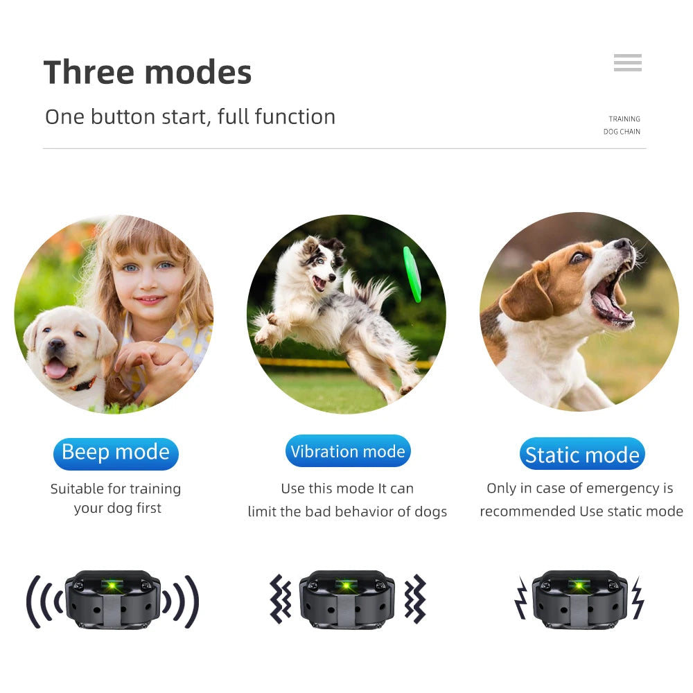 Collier d’Éducation Électrique pour Chien – Étanche, Rechargeable, Télécommande 800m | Anti-Aboiement & Dressage (Choc / Vibration / Son) Ma boutique