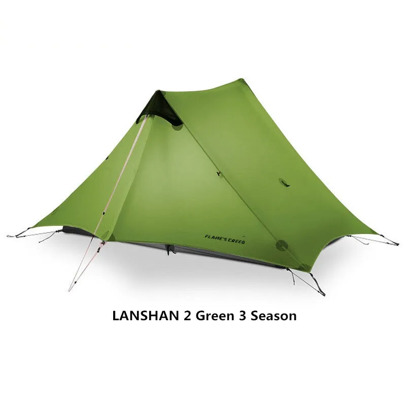 Tente Ultralégère FLAME'S CREED LanShan 2 – 2 Places | 3 Saisons | Nylon Silnylon 15D | Sans Arceaux | Trekking & Bivouac Pro - BLACKBEARD OUTDOOR INDUSTRIES