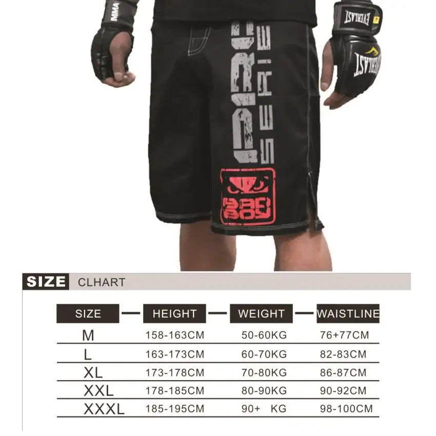 Shorts de Boxe Muay Thai SUOTF MMA – Modèle Rouge et Noir, Respirants, pour Entraînement et Compétition BLACKBEARD OUTDOOR INDUSTRIES