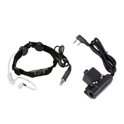 Laryngophone Z Tactical Z003 avec Tube Acoustique + Bouton PTT U94 – Compatible Radios BaoFeng, TYT, Retevis, Kenwood - BLACKBEARD OUTDOOR INDUSTRIES