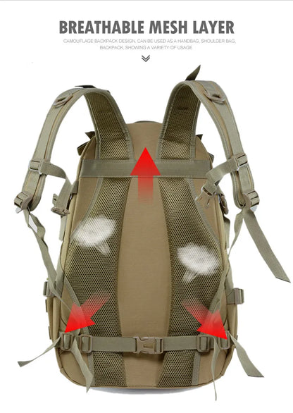 Sac à Dos de Camping 40L – Sac de Voyage Tactique Molle pour Homme, Rucksack de Randonnée et Escalade, Sac à Épaule Réfléchissant Outdoor - BLACKBEARD OUTDOOR INDUSTRIES