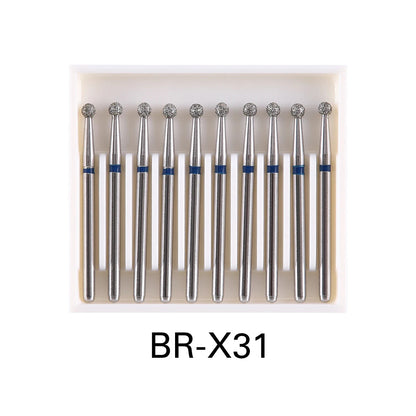 AZDENT 10 pcs Fraises Diamantées Dentaires – Type Boule FG 1,6 mm, 25 mm pour Turbine Haute Vitesse Ma boutique