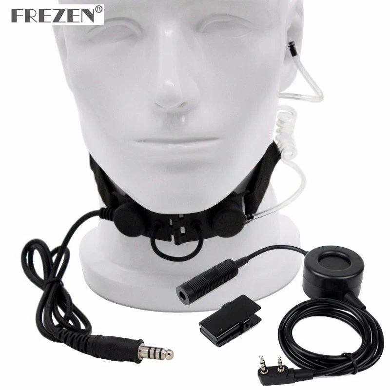 Microphone à Vibration Z Tactical Z003 + PTT Étanche pour BaoFeng UV-5R, TYT TH-UV8000D et Autres Radios - Noir - BLACKBEARD OUTDOOR INDUSTRIES